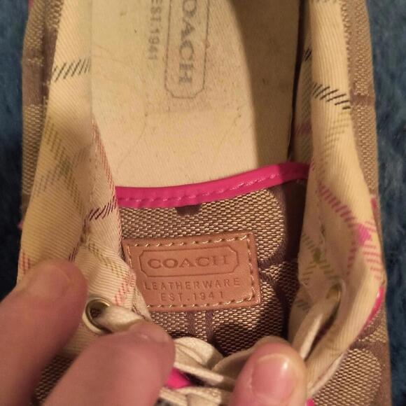 Size 9 Coach Signature Sneakers - Brown and Pink - Picture 2 of 5
